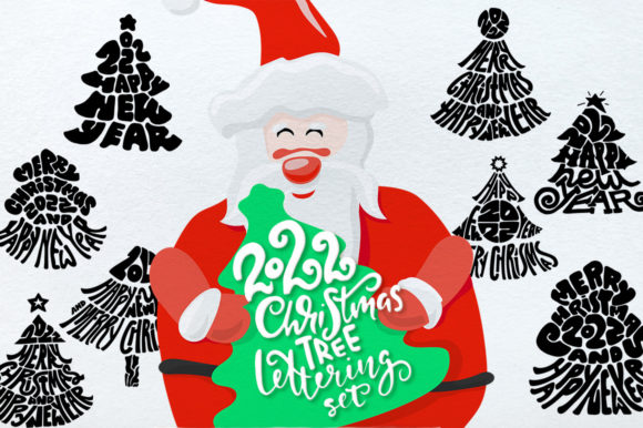 2022 Christmas Tree Lettering: Festive Illustrations