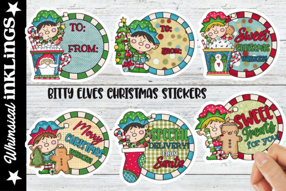 Bitty Elves Christmas Stickers: Festive Illustrations