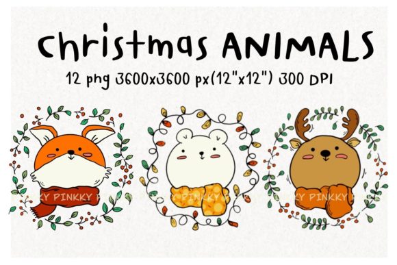 Christmas Animal Clipart: Festive Illustrations for Brands