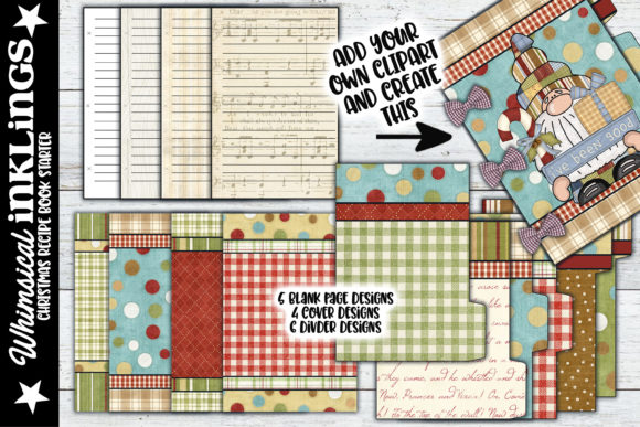 Christmas Recipe Book Starter: Festive Illustrations