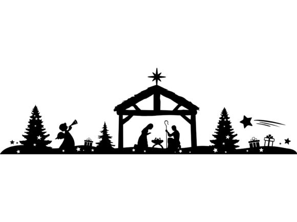 Christmas Silhouette Grib Baby: Festive Illustrations