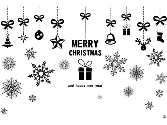 Christmas Silhouette Symbols Card: Essential Illustrations