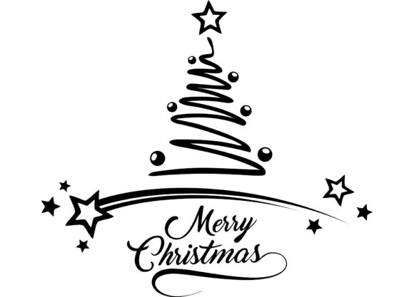 Christmas Silhouette Tree Stars: Essential Illustrations