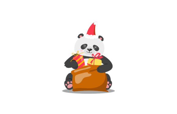Cute Panda Gift: Festive Illustrations for Brands