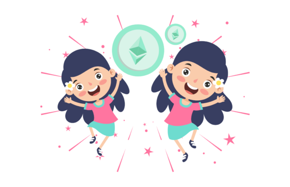 Cute Twins Ethereum Christmas Illustrations Review