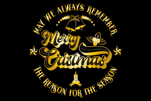 Merry Christmas Quote Gold: Premium Illustrations
