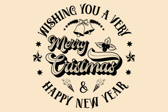Merry Christmas Wishes Black: Premium Illustrations