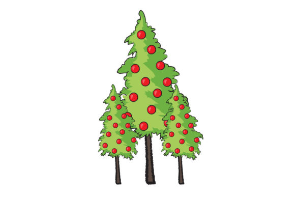 Modern Christmas Tree Illustrations for Crafters