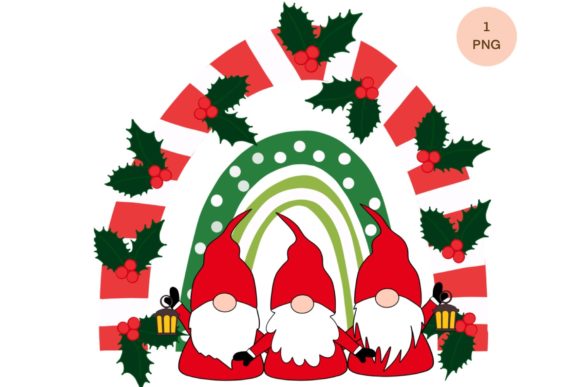 Rainbow Christmas Gnomes: Festive Illustrations