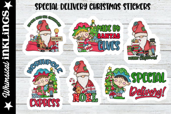 Special Delivery Christmas Stickers: Festive Illustrations