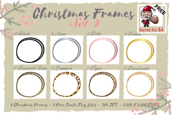 Sublimation Christmas Frames Set 4: Premium Illustrations