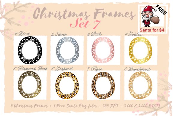 Sublimation Christmas Frames Set 7: Premium Illustrations
